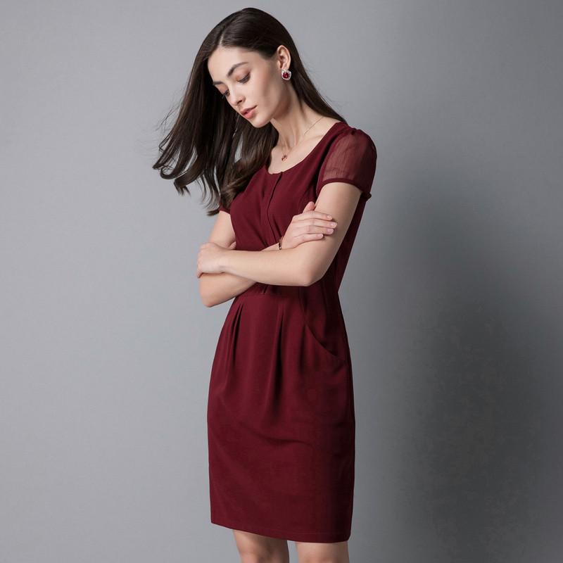 名人瑞裳2017夏装新款通勤连衣裙 名人瑞裳连衣裙