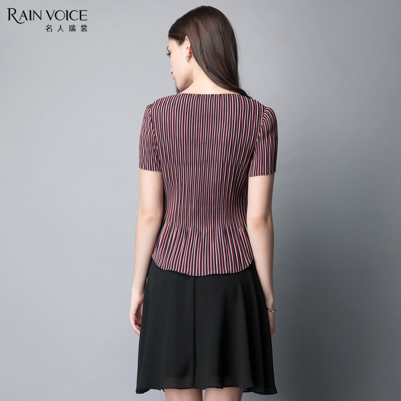 名人瑞裳夏装新款ol假两件连衣裙 名人瑞裳连衣裙