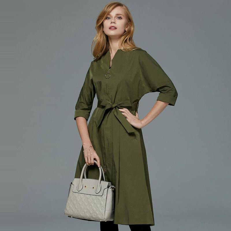 名人瑞裳春装新款简约系带连衣裙 名人瑞裳连衣裙