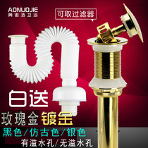 Full copper European-style gilded water Drainer Bouncer Wash Face Basin Launching head by pop-up dewater