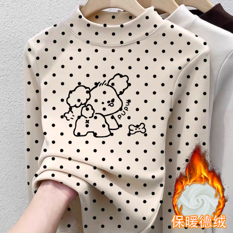 双面德绒女童半高领长袖T恤秋冬季新款中大儿童宝宝洋气保暖上衣,淘宝优惠券,粉丝福利购,淘宝优惠卷