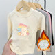 Girls' round neck velvet bottoming shirt 2025 autumn and winter new arc long-sleeved T-shirt children's baby warm tops