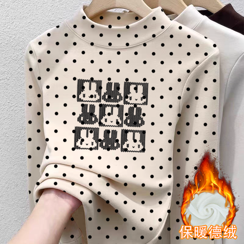 双面德绒女童半高领长袖T恤秋冬季新款中大儿童宝宝洋气保暖上衣,淘宝优惠券,粉丝福利购,淘宝优惠卷