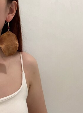 【枯木逢春】文艺复古干花长款流苏耳饰小众设计新娘模特走秀耳环