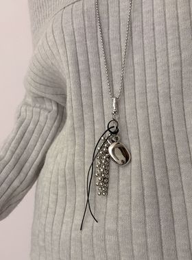 韩国博主同款水瓶吊坠项链斜挎包包挂件女配饰小众设计感毛衣链