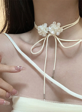 亚格力亚格力皮革女性花朵项链