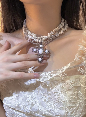 合金锁骨链女性不规则碎石项链