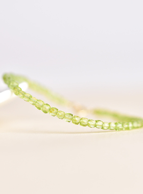 橄榄石手链天然八月幸运绿水晶