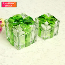 Flavents Bow Tie Crystal Glass Sugar Jars Wedding Celebration Gift Dry Fruits Candy Jar Storage Jar Christmas Presents