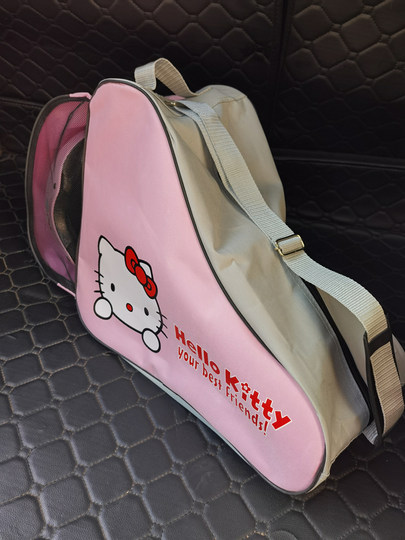 迪士尼凯蒂猫轮滑包背包儿童溜冰鞋单肩包袋子旱冰鞋包收纳装备包