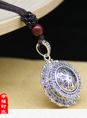 纯银楞严女士挂件嘎乌盒送绳