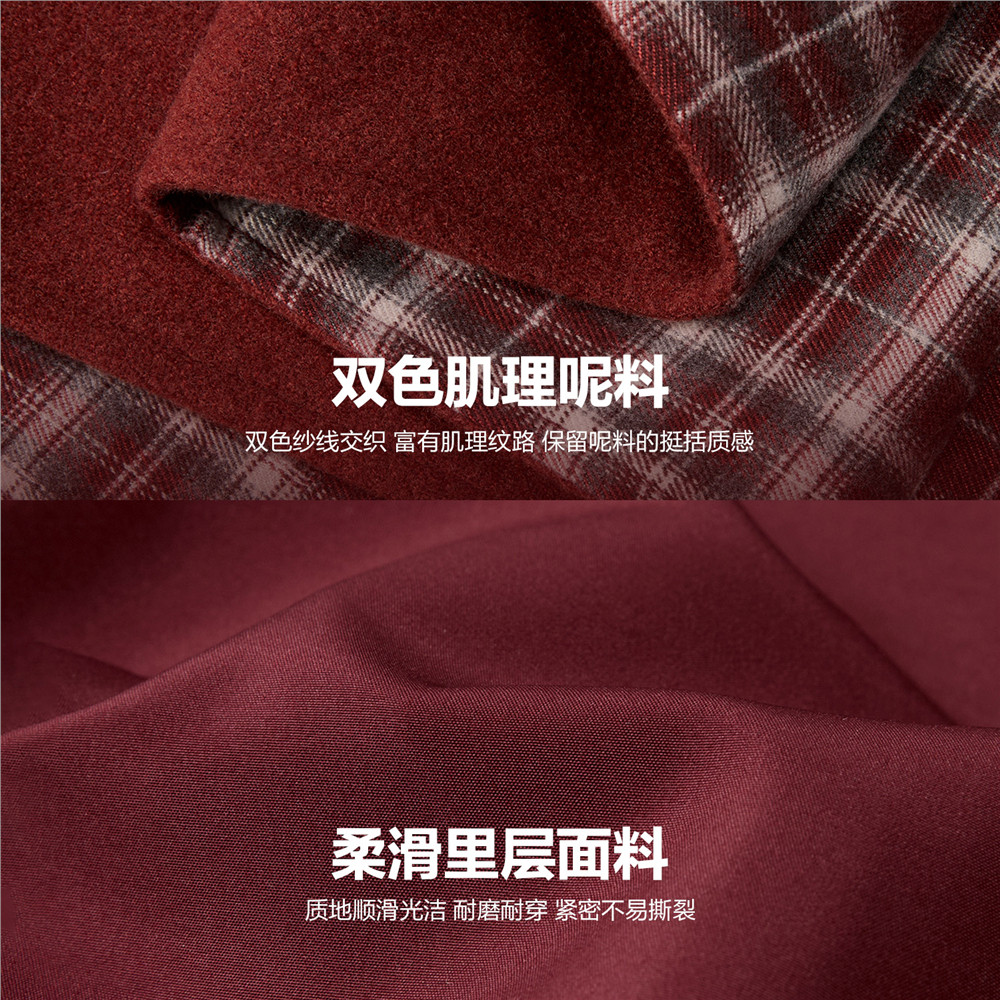 设计师款佐丹奴可卸围巾红色大衣女新款宽松V领毛呢外套18375917,淘宝优惠券,粉丝福利购,淘宝优惠卷