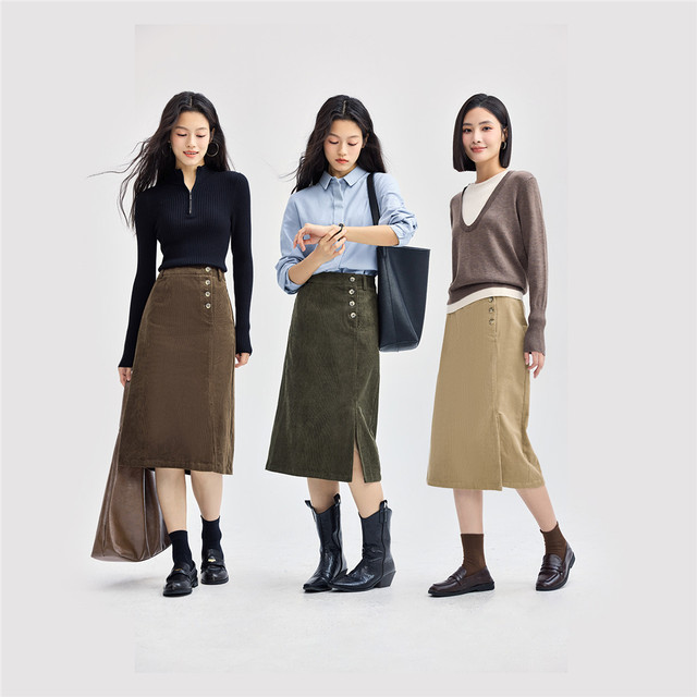 Giordano midi skirt with A-line slit