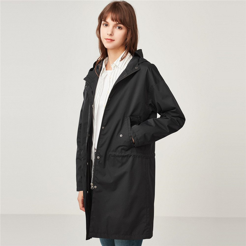 90378740 佐丹奴外套女装束腰长款连帽风衣外套 90378740 佐丹奴外套女装束腰长款连帽风衣外套