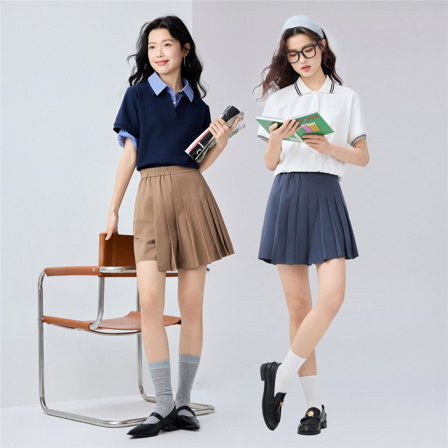 Giordano ສັ້ນຝ້າຍ pleated ຕິດຕາມ pants