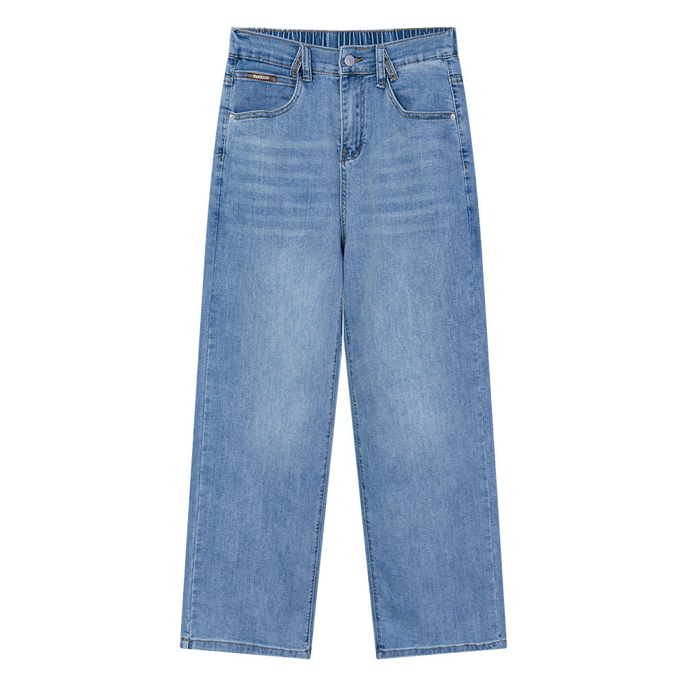 胖妈妈春秋新款高腰直筒牛仔裤女宽松显瘦百搭休闲大码阔腿长裤子,淘宝优惠券,粉丝福利购,淘宝优惠卷