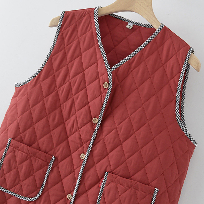 中老年妈妈装秋冬纯棉棉布保暖马甲背心小香风百搭打底薄棉背心女,淘宝优惠券,粉丝福利购,淘宝优惠卷