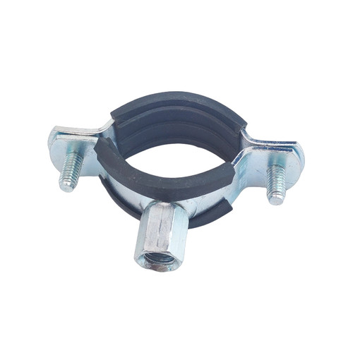 重型金属管卡镀锌管夹抱箍吊卡卡箍PVC水管卡扣带胶皮固定支架 - 图0