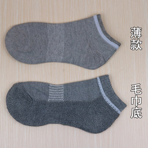 篮球袜子毛巾底袜子运动袜夏季毛巾袜船袜男袜纯棉短袜加厚女低帮 - 图2