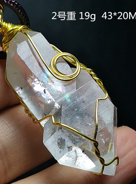 天然白水晶双尖闪灵钻14k绕丝女