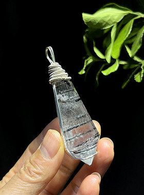 黑碧玺双尖柱十二面能量柱