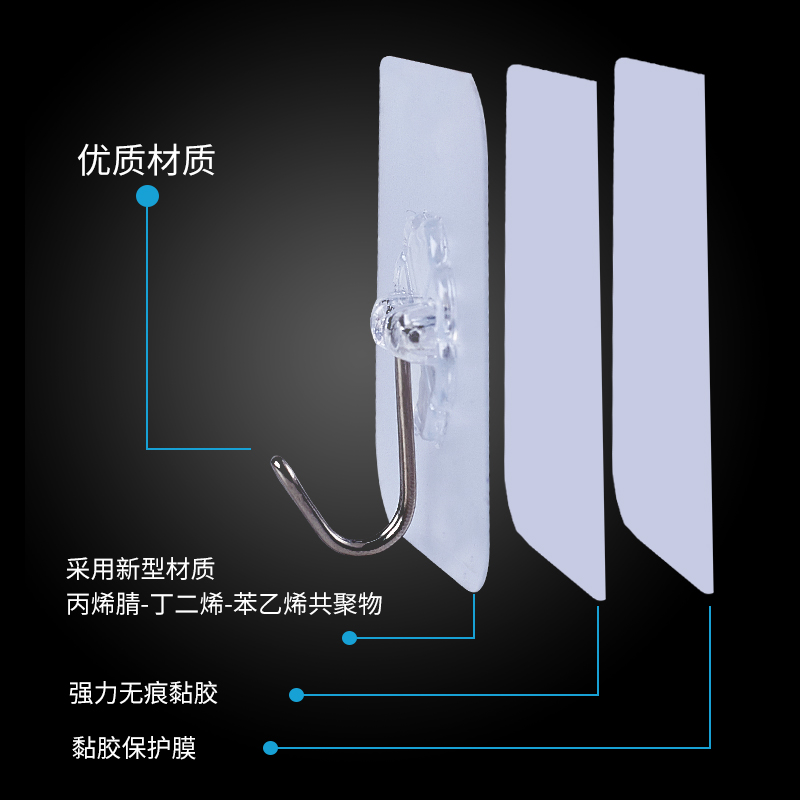 挂钩壁挂墙壁免打孔挂衣钩粘贴吸盘承重无痕墙上强力粘胶粘钩钩子 - 图1