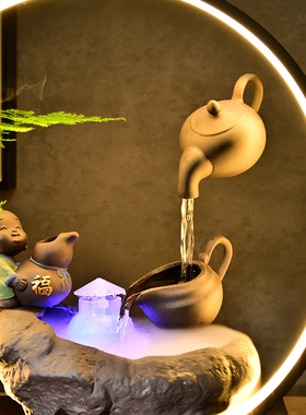 悬壶陶瓷循环流水中式客厅