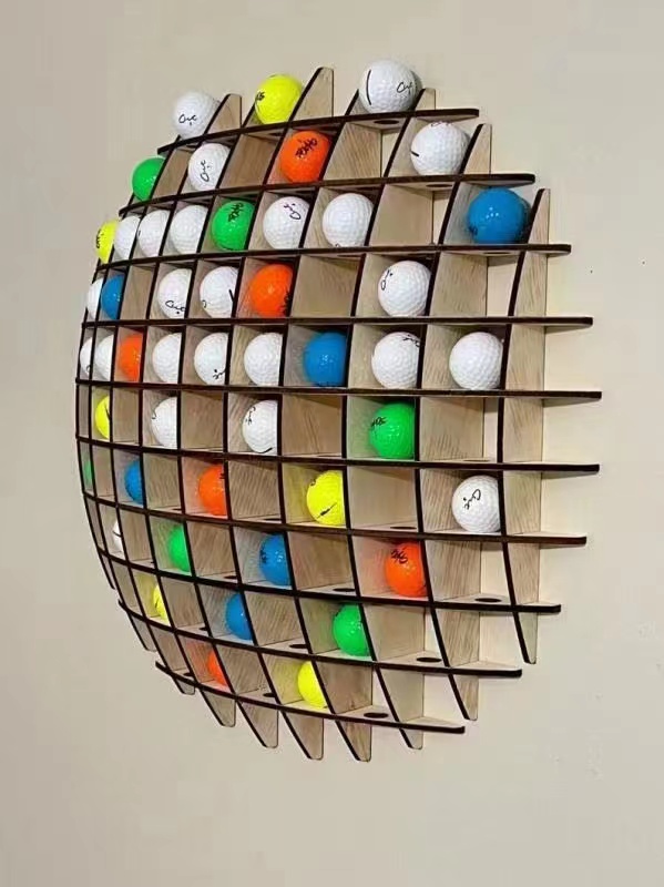 高尔夫球展示架一杆进洞纪念摆件高尔夫配件可装78粒球木质可挂-图1