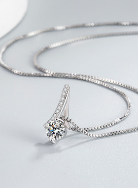 镀银锆石微镶韩版百搭简约吊坠韩国气质锁骨项链女源头