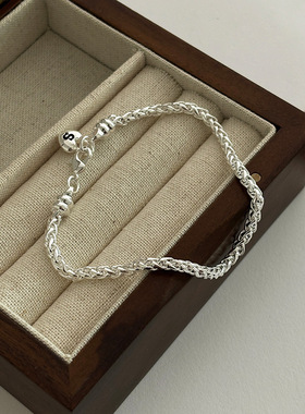 日韩版简约小众设计感手链女S字母重工粗链质感爱心形送闺蜜手环