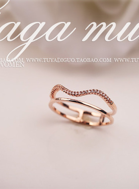 韩国时尚精致饰品波浪女线条水晶