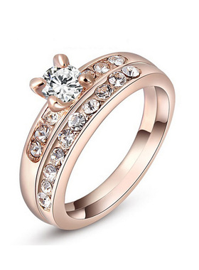 经典双排皇冠拆分克拉复古风戒指