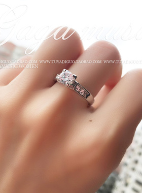 韩国新娘镶嵌小碎钻水晶仿真戒指