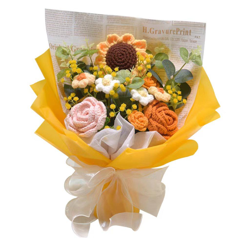 手工毛线针织编织永生花束成品闺蜜圣诞节结婚伴手礼生日毕业礼物,淘宝优惠券,粉丝福利购,淘宝优惠卷