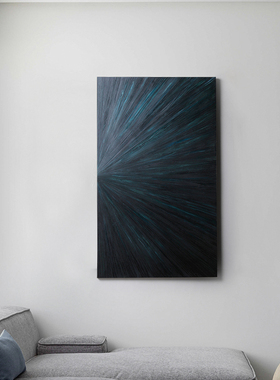 现代抽象实木手绘艺术玄关装饰画竖版样板房走廊过道挂画3D立体画