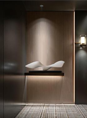 酒店大堂抽象木雕摆件高级感展厅售楼处样板间玄关装饰雕塑艺术品