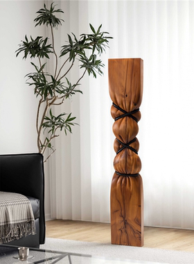 设计师创意样板房客厅抽象木雕落地大摆件玄关雕塑装饰品艺术装置
