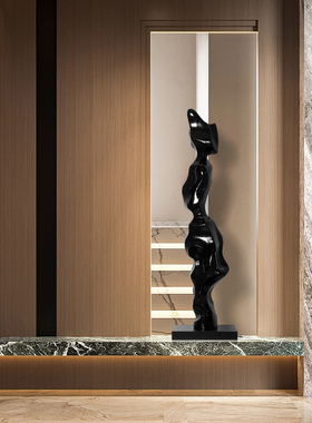 酒店样板间抽象木雕艺术雕塑摆件落地装饰品售楼处玄关设计师软装