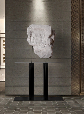 酒店会所玄关抽象雕塑落地摆件装饰品售楼中心软装木雕艺术品装置