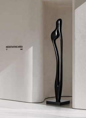 大型软装落地抽象雕塑摆件酒店会所玄关过道装饰品木雕艺术品摆设