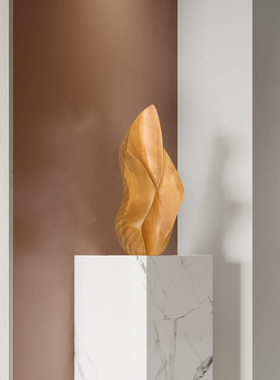 酒店样板间现代抽象木雕摆件室内软装别墅玄关雕塑艺术品桌面摆设