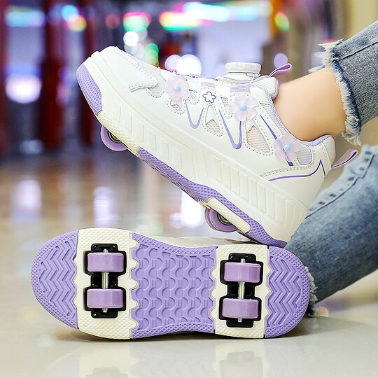 Internet celebrity Heelys shoes with four wheels, detachable and walkable