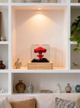 小夜灯摆件奥本海默原子弹爆炸蘑菇云创意水晶树脂内埋工艺品