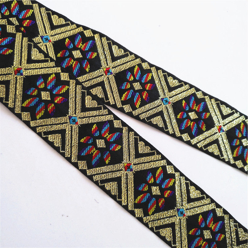 Colorful embroidered ethnic wide lace home fabrics