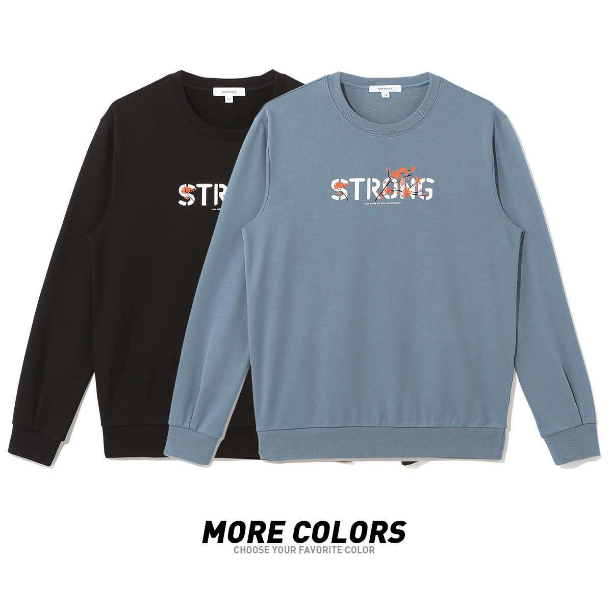 马克华菲圆领男春秋款雾霾蓝卫衣 马克华菲卫衣