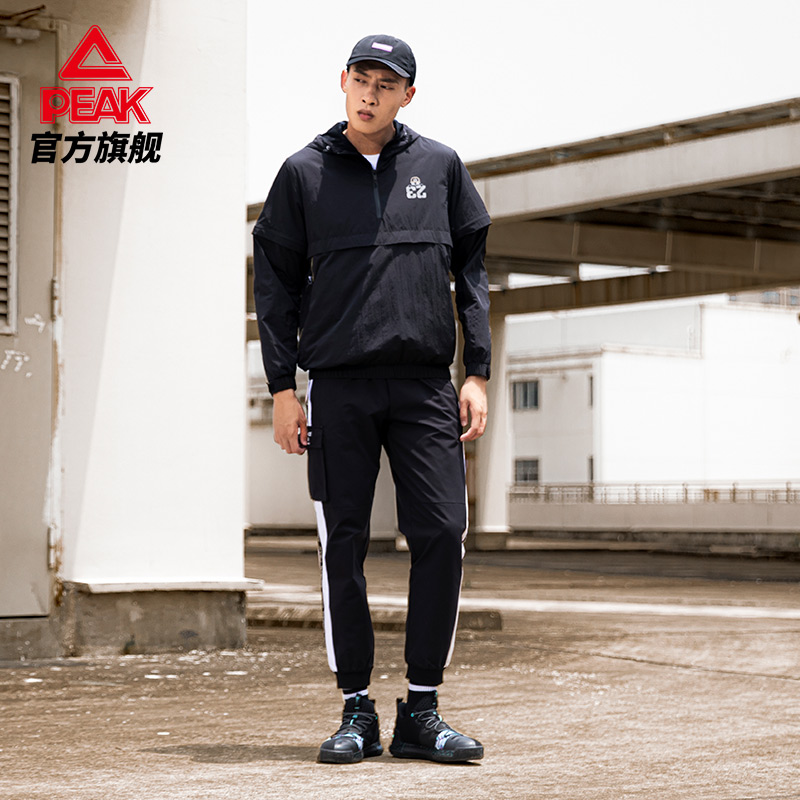 匹克路威黑金运动风衣男士 春季连帽潮流字母印花休闲外套 2021 匹克路威黑金运动风衣男士 春季连帽潮流字母印花休闲外套 2021