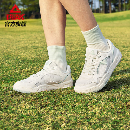 匹克留白态极板鞋女夏季网面透气休闲鞋子低帮增高百搭运动鞋女鞋 - 图2