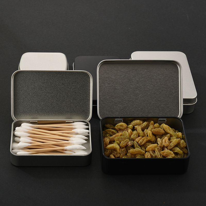 翻盖小铁盒糖盒马口铁盒子金属包装便携药盒u盘首饰长方形收纳盒 - 图2