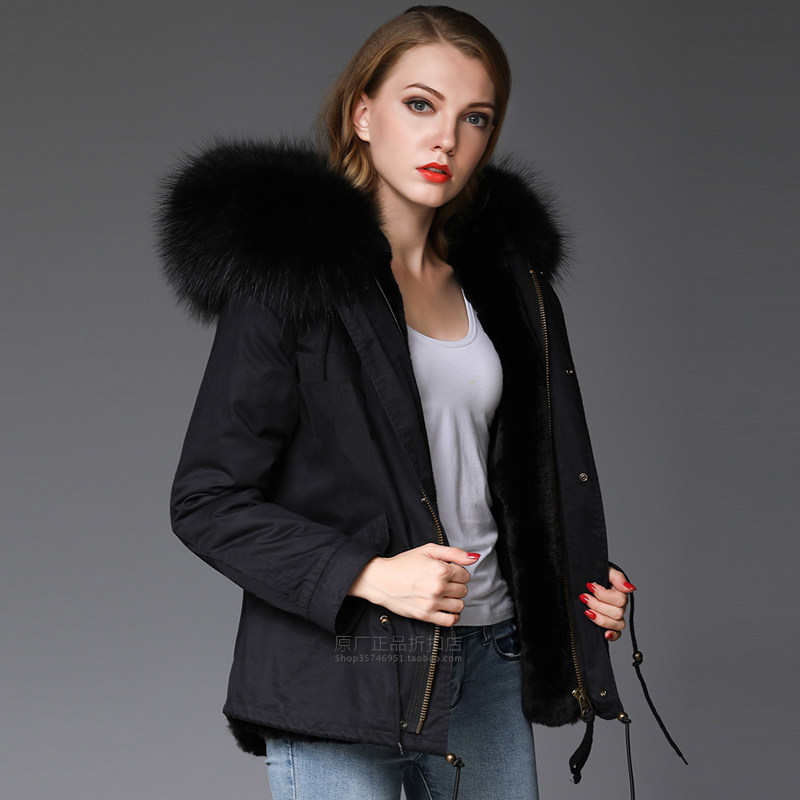 冬新品潮牌黑色大毛领可拆卸显瘦派克服大码女士加厚棉衣外套短款,淘宝优惠券,粉丝福利购,淘宝优惠卷