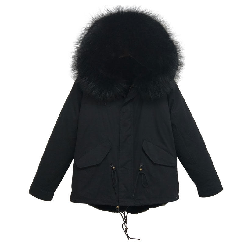 冬新品潮牌黑色大毛领可拆卸显瘦派克服大码女士加厚棉衣外套短款,淘宝优惠券,粉丝福利购,淘宝优惠卷